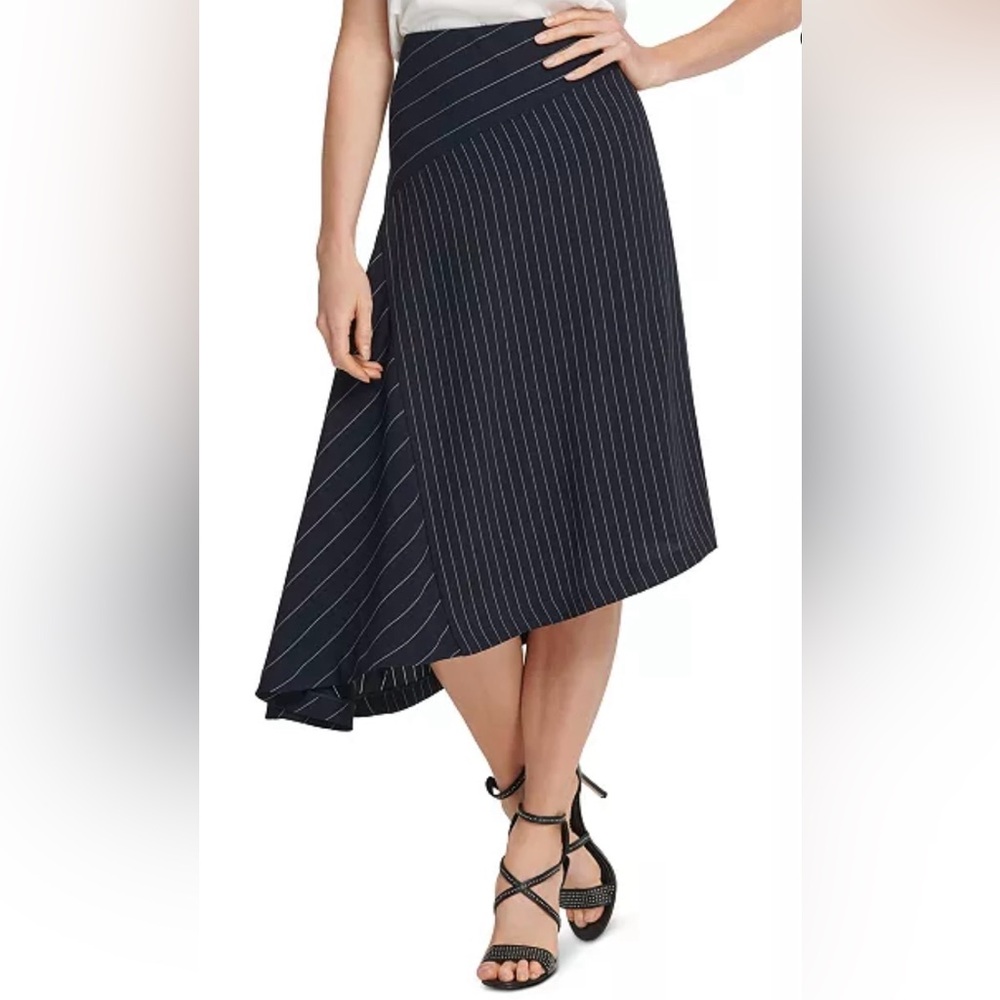Donna Karan Pinstripe Navy Skirt